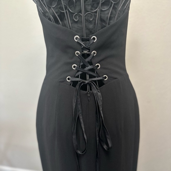 Kay Unger Black Embellished Ribbed Sheath Dress - Picture 6 of 9